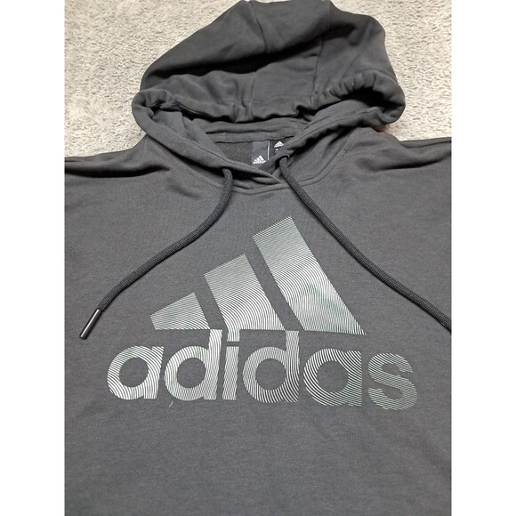 ADIDAS Sweatshirt Hoodie Womens Large Oversized Cropped logo Relaxed Pullover - Picture 5 of 12
